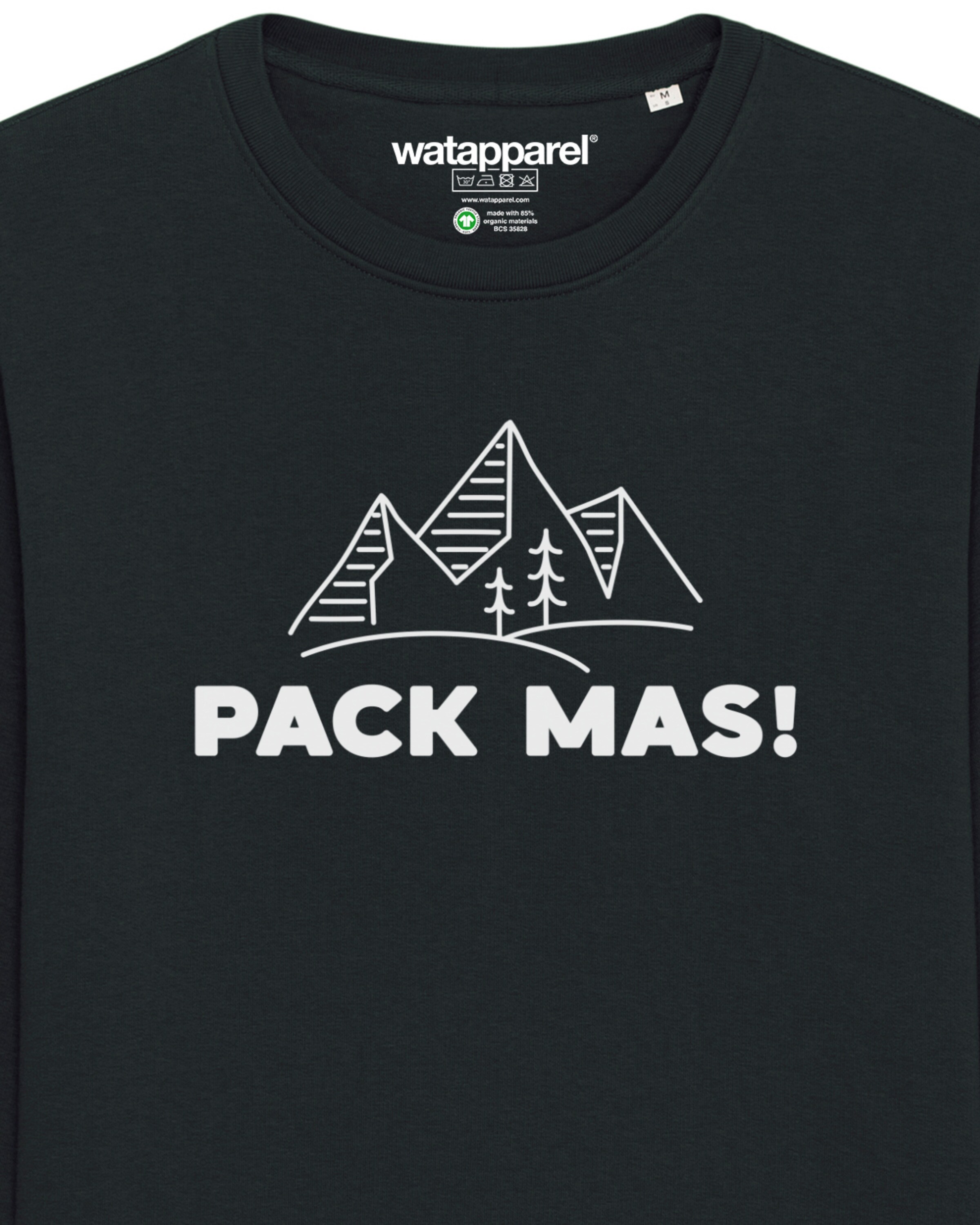 Sweat-shirt 'Pack mas!' Watapparel en noir