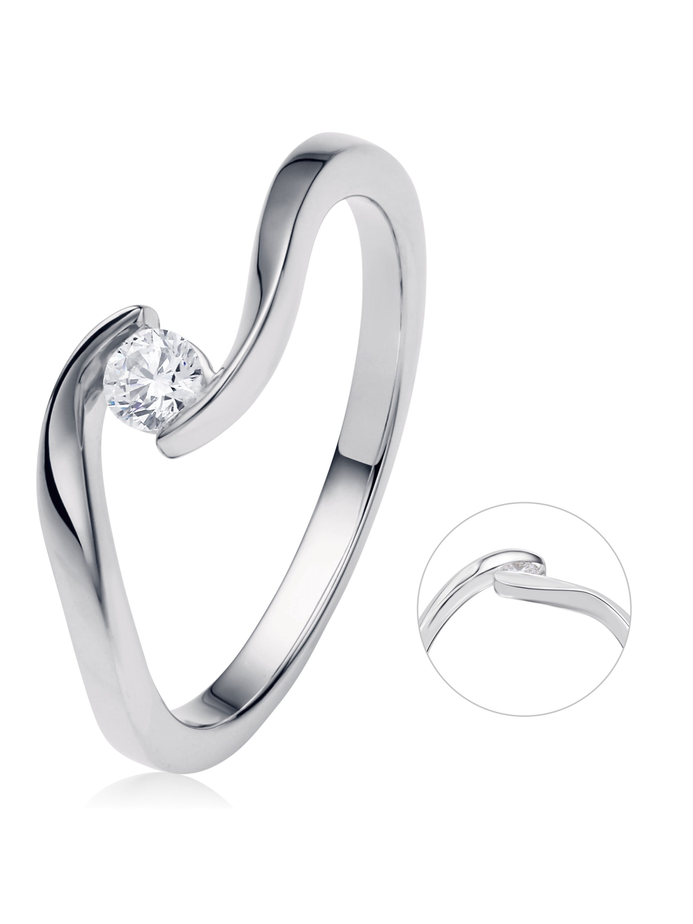 ONE ELEMENT Ring 'Spannfassung' in Silver