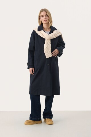 Manteau mi-saison 'Natia' Part Two en bleu