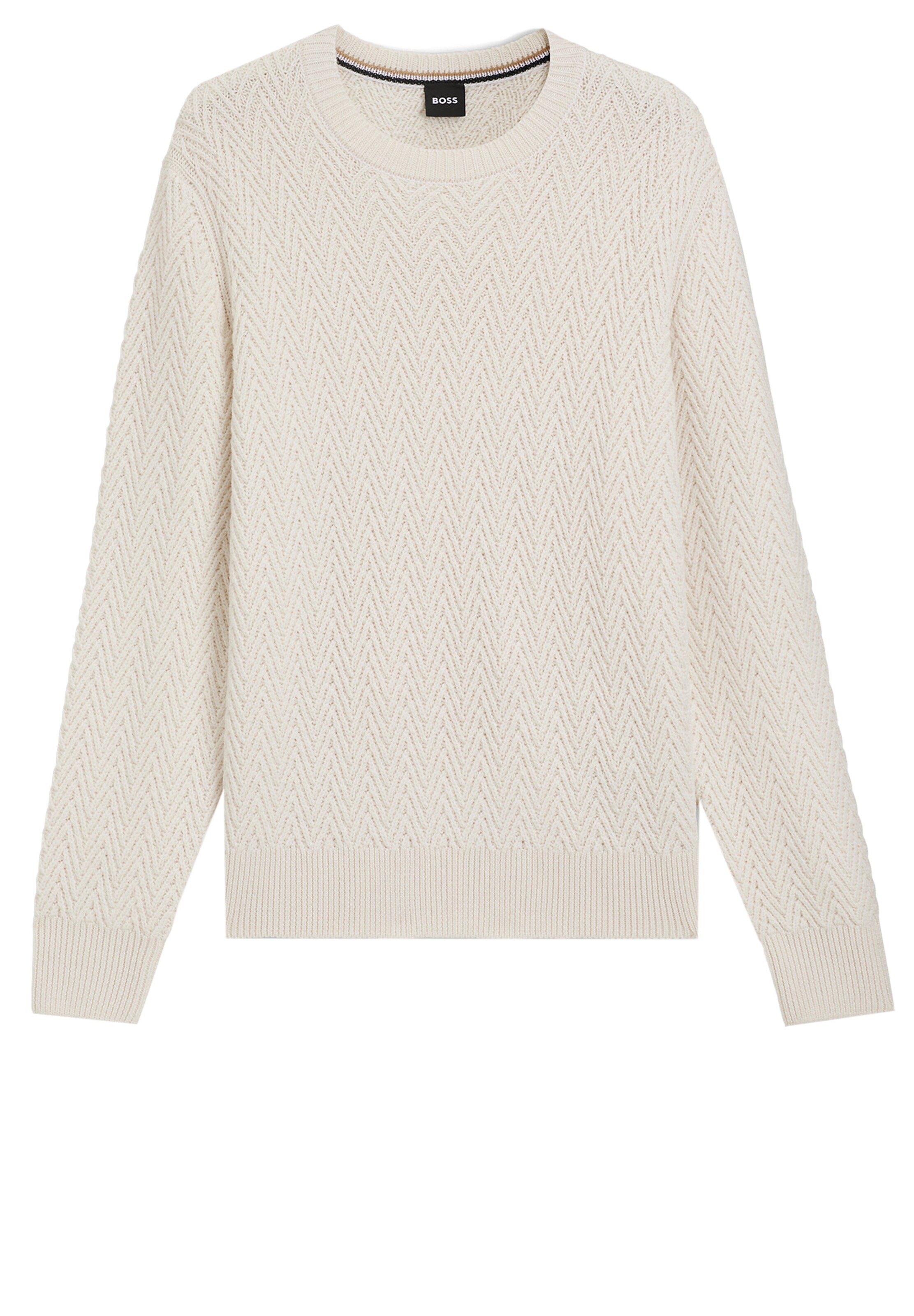 BOSS Sweater 'H-Hitalo' in White: front