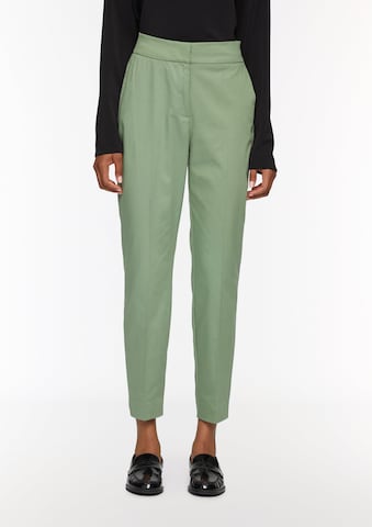 s.Oliver BLACK LABEL Tapered Trousers with creases in Green: front