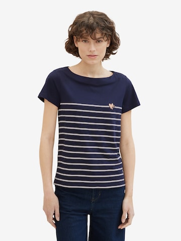 T-shirt TOM TAILOR en bleu : devant