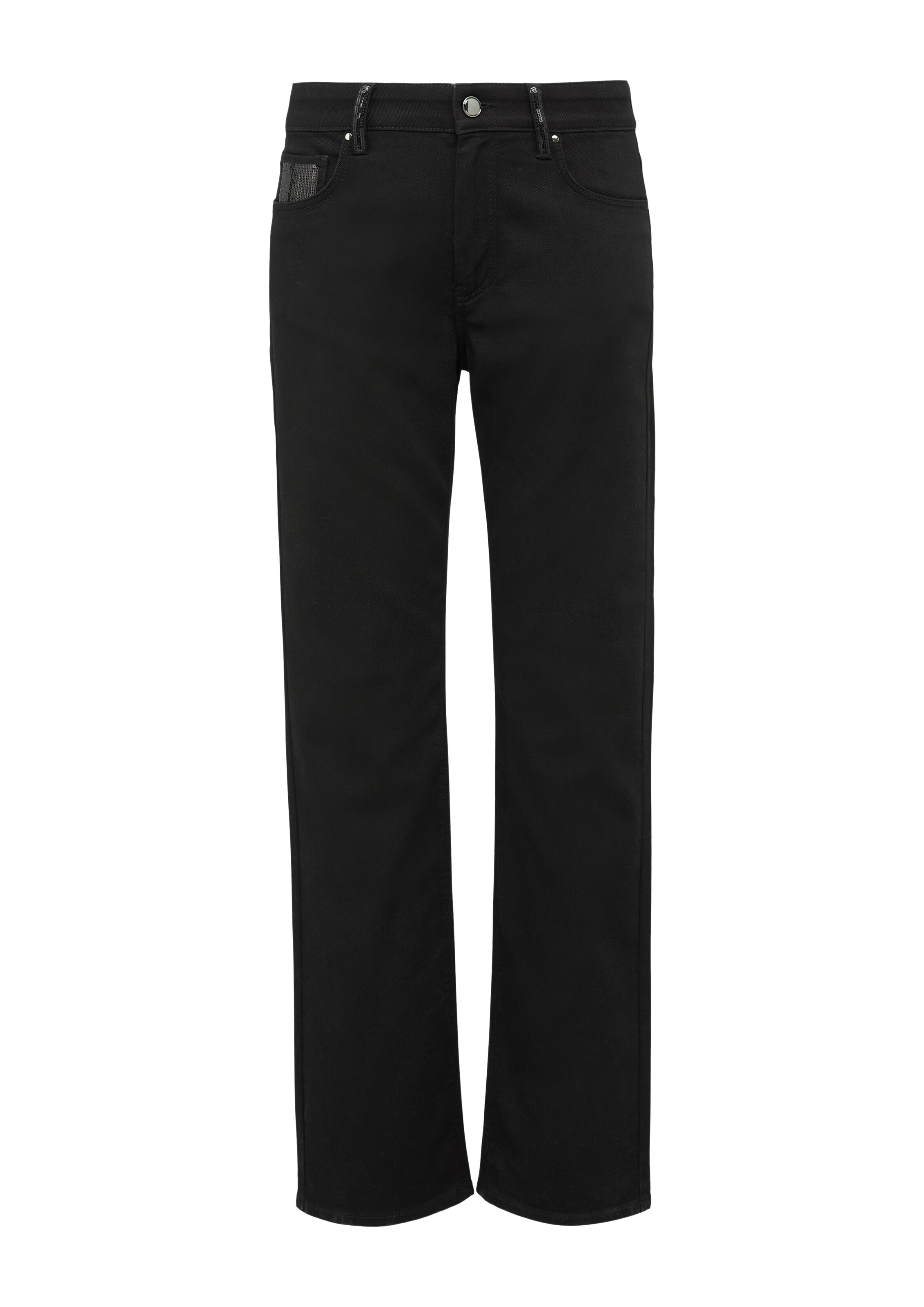 s.Oliver BLACK LABEL Regular Jeans 'Karolin' in Zwart: voorkant