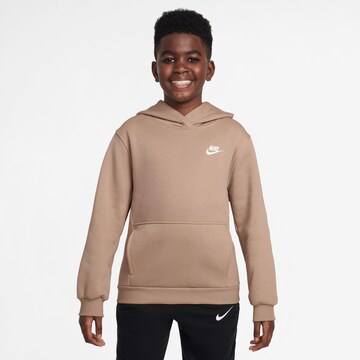 Nike Sportswear Sweatshirt 'Club Fleece' in Braun: Vorderseite