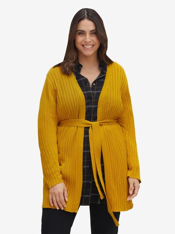 SHEEGO Knit Cardigan in Yellow: front