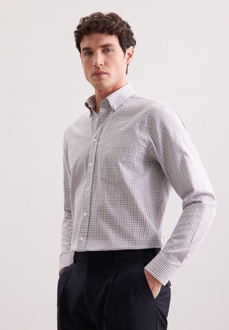 SEIDENSTICKER Regular fit Business shirt 'SMART FLANNELS' in Grey: front