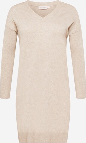 ONLY Carmakoma Knitted dress 'Ibi' in Beige: front