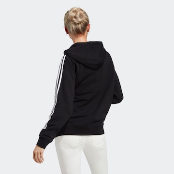 ADIDAS SPORTSWEAR Athletic Zip-Up Hoodie 'Essentials 3-Stripes French Terry ' in Black