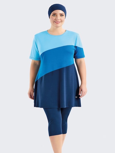 C&City Swimsuit dress in 4XL in Navy / Cobalt blue / Light blue, Item view