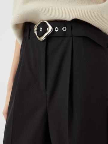 YAS Wide Leg Bukser med lægfolder 'YASErima' i sort