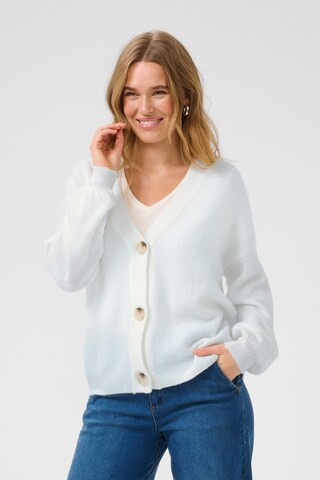 Cream Knit cardigan 'Merle' in White: front