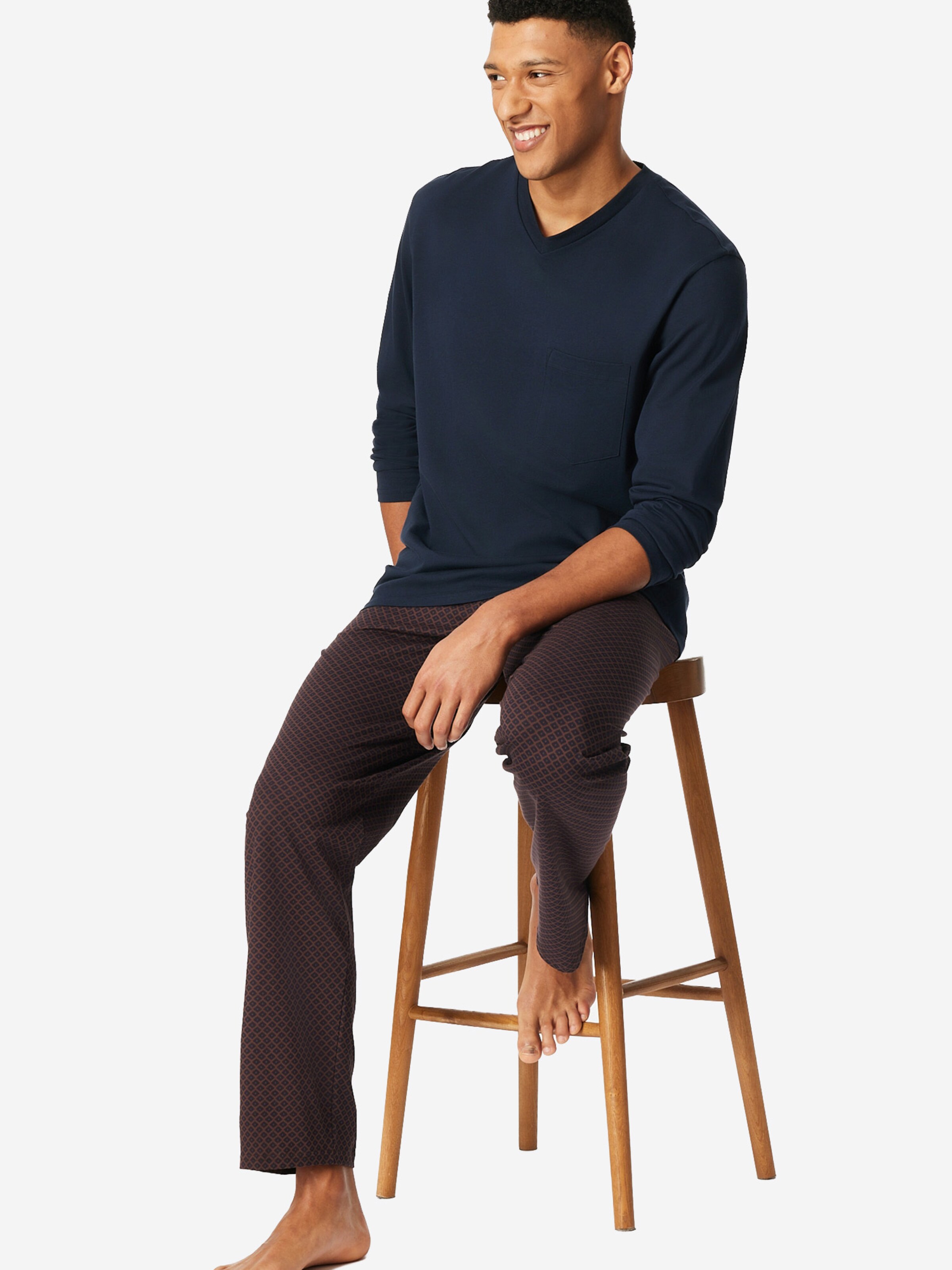 Pyjama long ' Comfort Essentials ' SCHIESSER en bleu