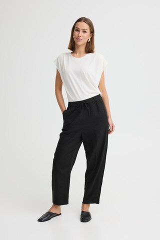 ICHI - Pierna ancha Pantalón 'Linno' en negro