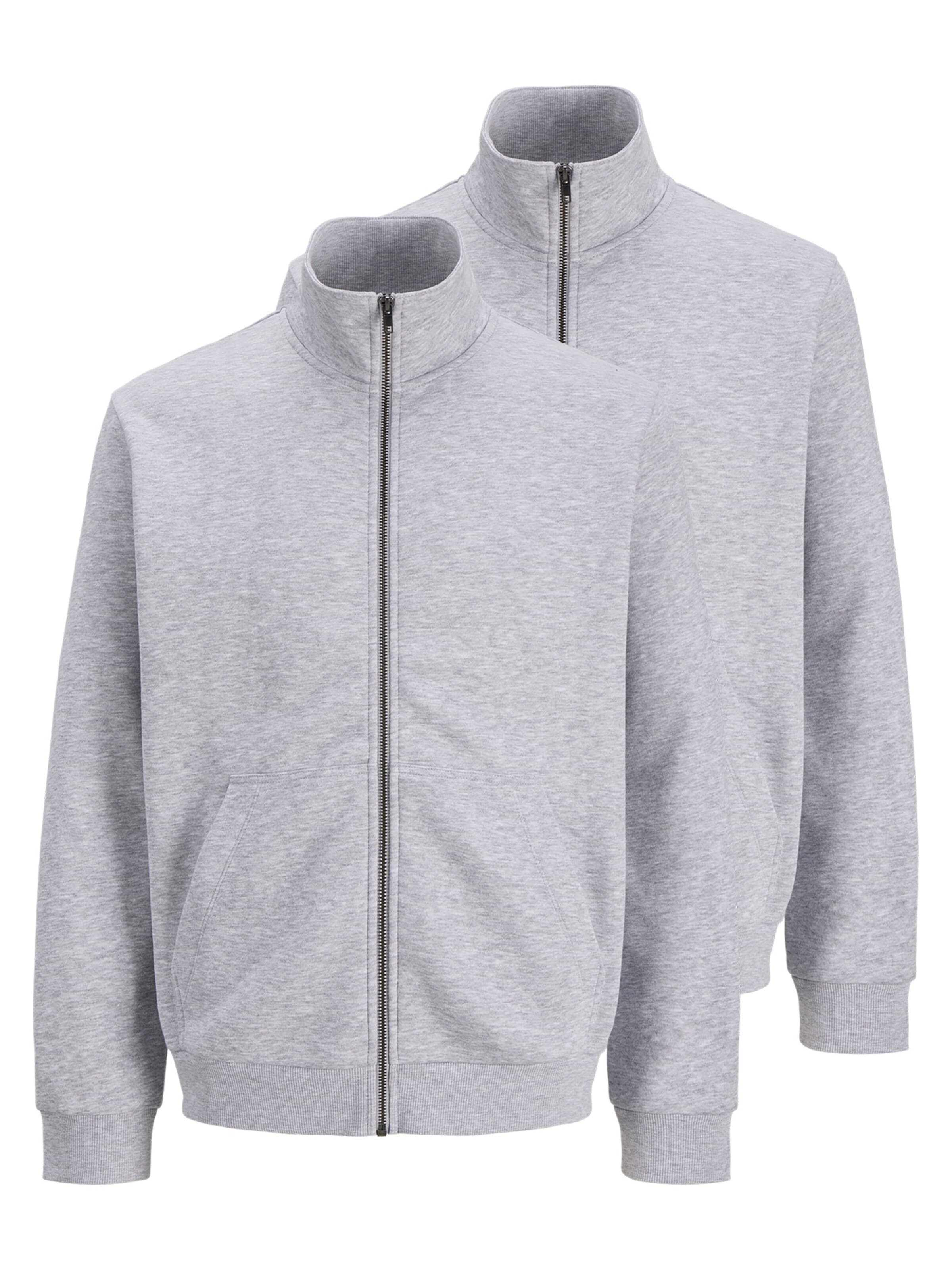 JACK & JONES Sweatvest 'Bradley' in Grijs: voorkant