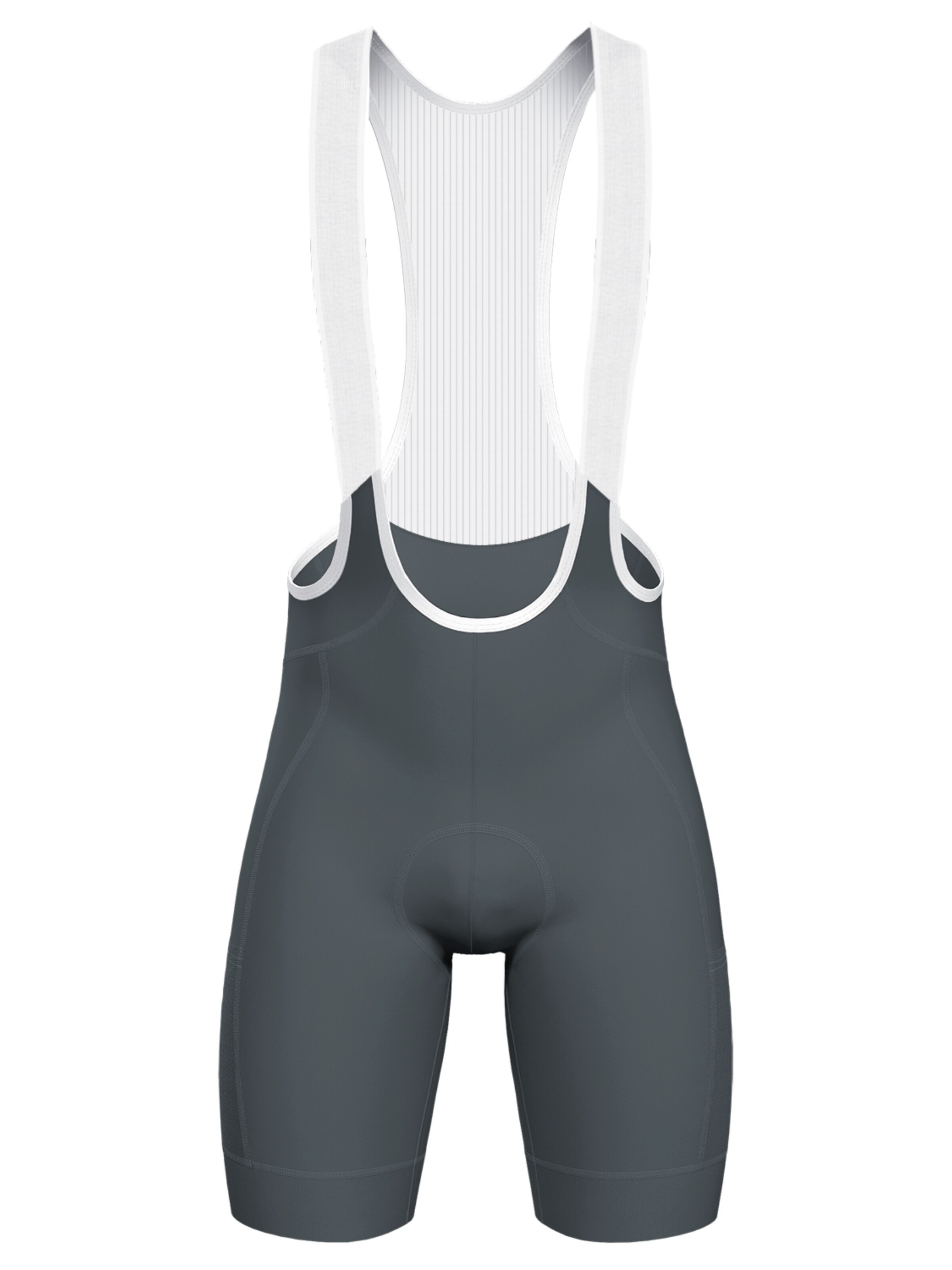 WULIBIKE Skinny Workout Pants 'Wulibike Herren Radhose Bib-Shorts Grau Skin-Fit 3D-Polster 3-Taschen' in Grey: front