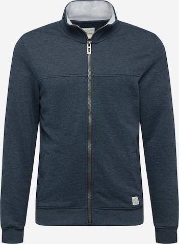 TOM TAILOR Zip-Up Hoodie in Blue: front