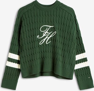Megztinis iš TOMMY HILFIGER, spalva – tamsiai žalia / natūrali balta, Prekių apžvalga
