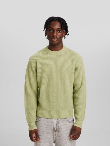 Pull-over Bershka en vert : devant