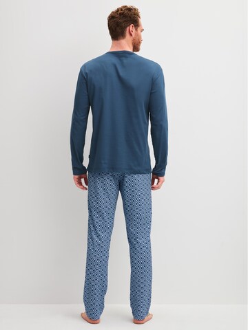 CALIDA Pyjama lang 'Relax Streamline' in Blauw
