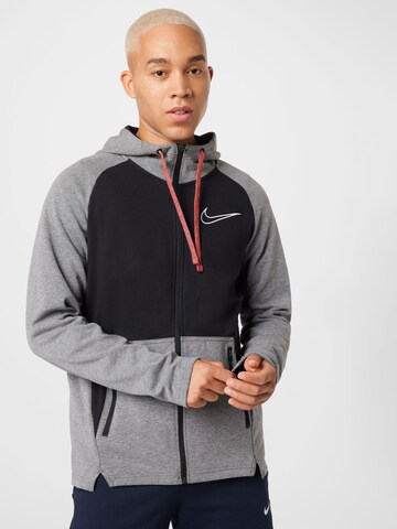 NIKE Sportsweatvest in Grijs: voorkant
