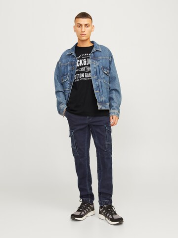 juoda JACK & JONES Marškinėliai 'JJJEANS'