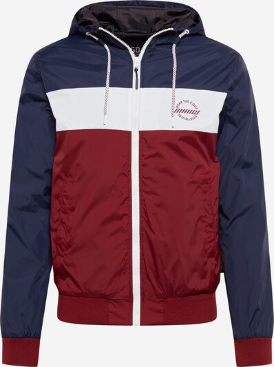 INDICODE JEANS Between-season jacket 'Keyse' in Navy / Dark red / White, Item view