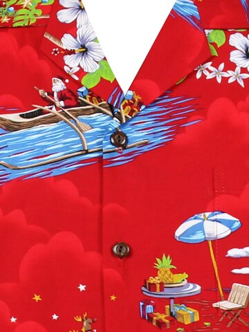 Regular fit Camicia 'Christmas Allover' di Pacific Legend in rosso