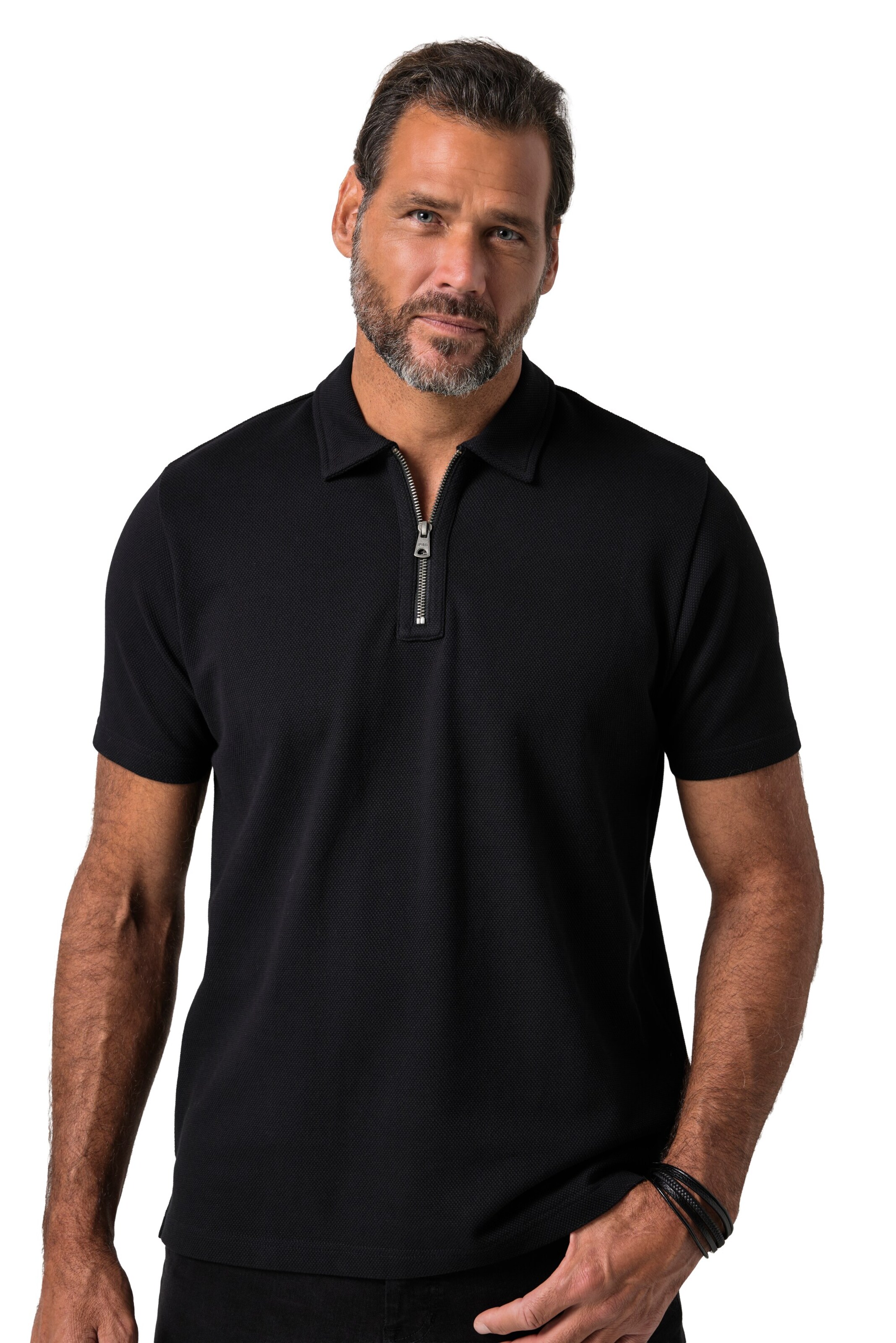 JP1880 Shirt in Zwart: voorkant