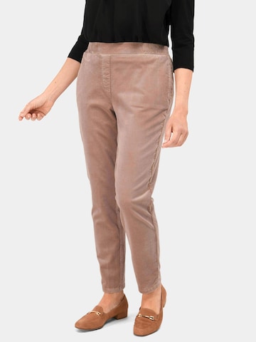 Goldner Regular Pants 'Martha' in Brown: front