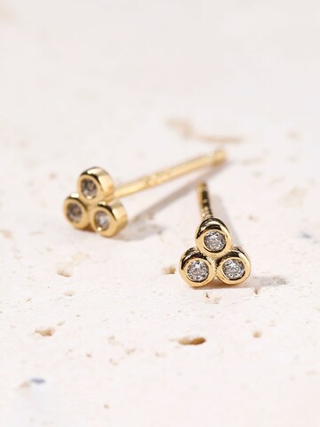Hey Happiness Ohrringe 'White Triad'‌‌‌‌ in Gold
