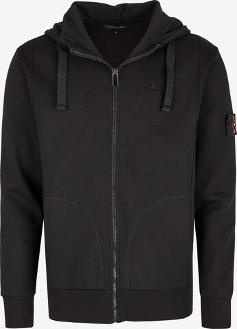 Steffen Klein Zip-Up Hoodie in Black: front