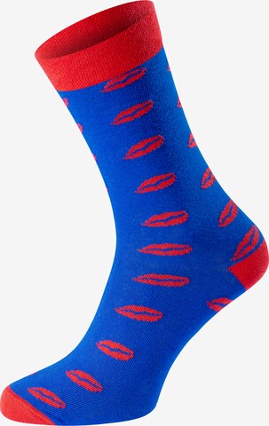 Chili Lifestyle Socks 'Banderole Just Kiss' in Blue: front