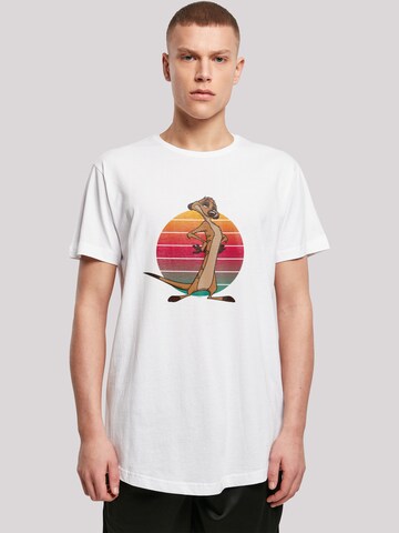 F4NT4STIC Shirt 'Disney König der Löwen Timon Sunset' in Wit: voorkant