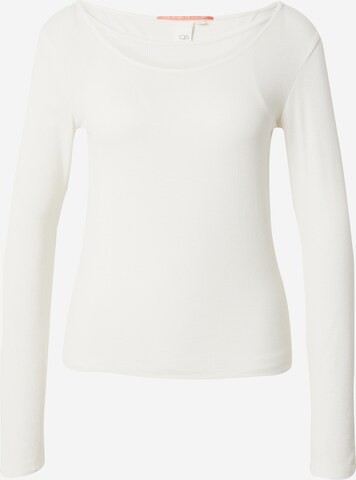 QS T-shirt i beige: framsida