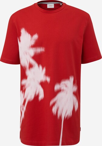 s.Oliver Men Big Sizes Shirt in Red: front