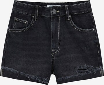 Pull&Bear Regular Jeans in Black: front