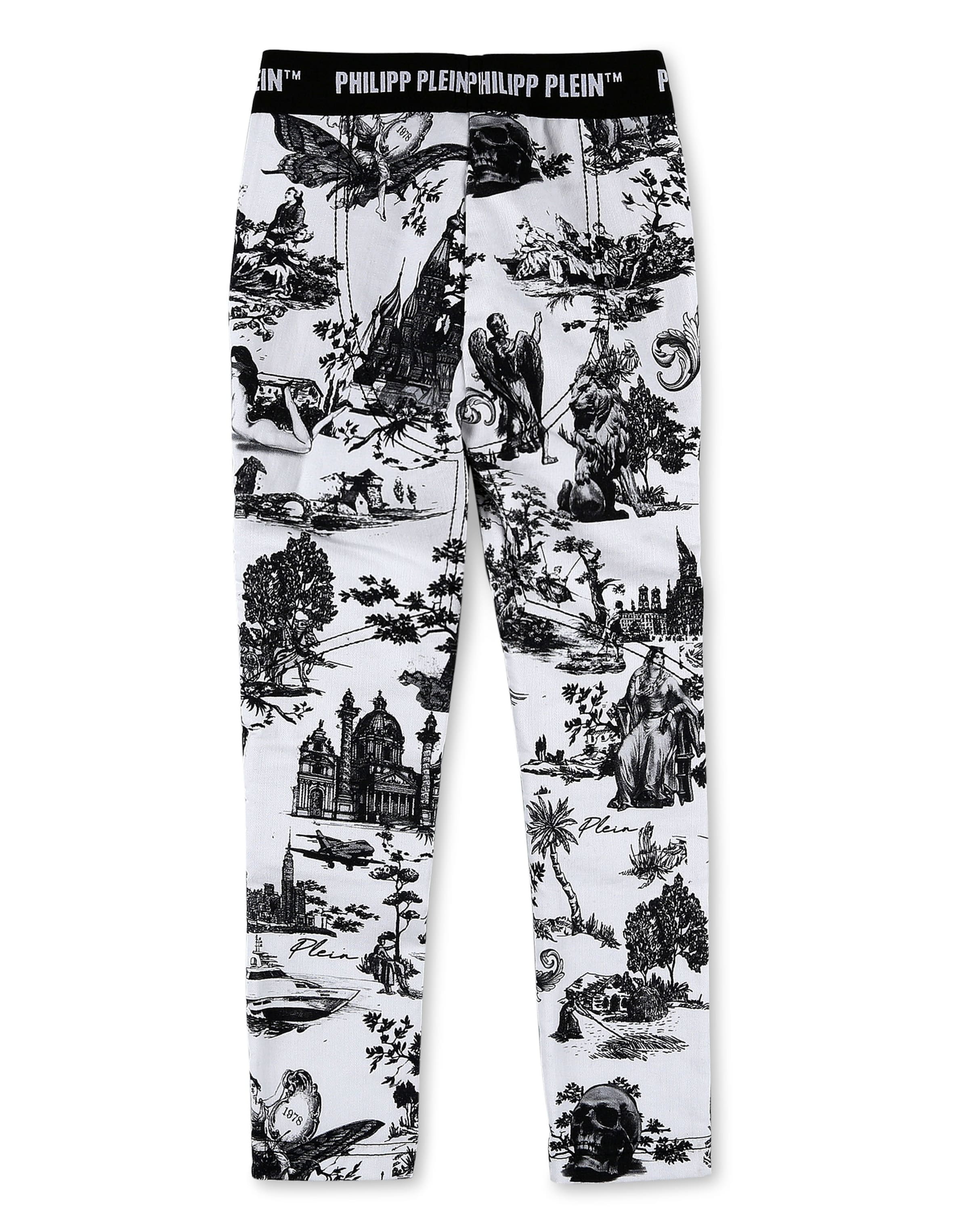 Philipp Plein - Slimfit Pantalón 'En Plein Air' en blanco