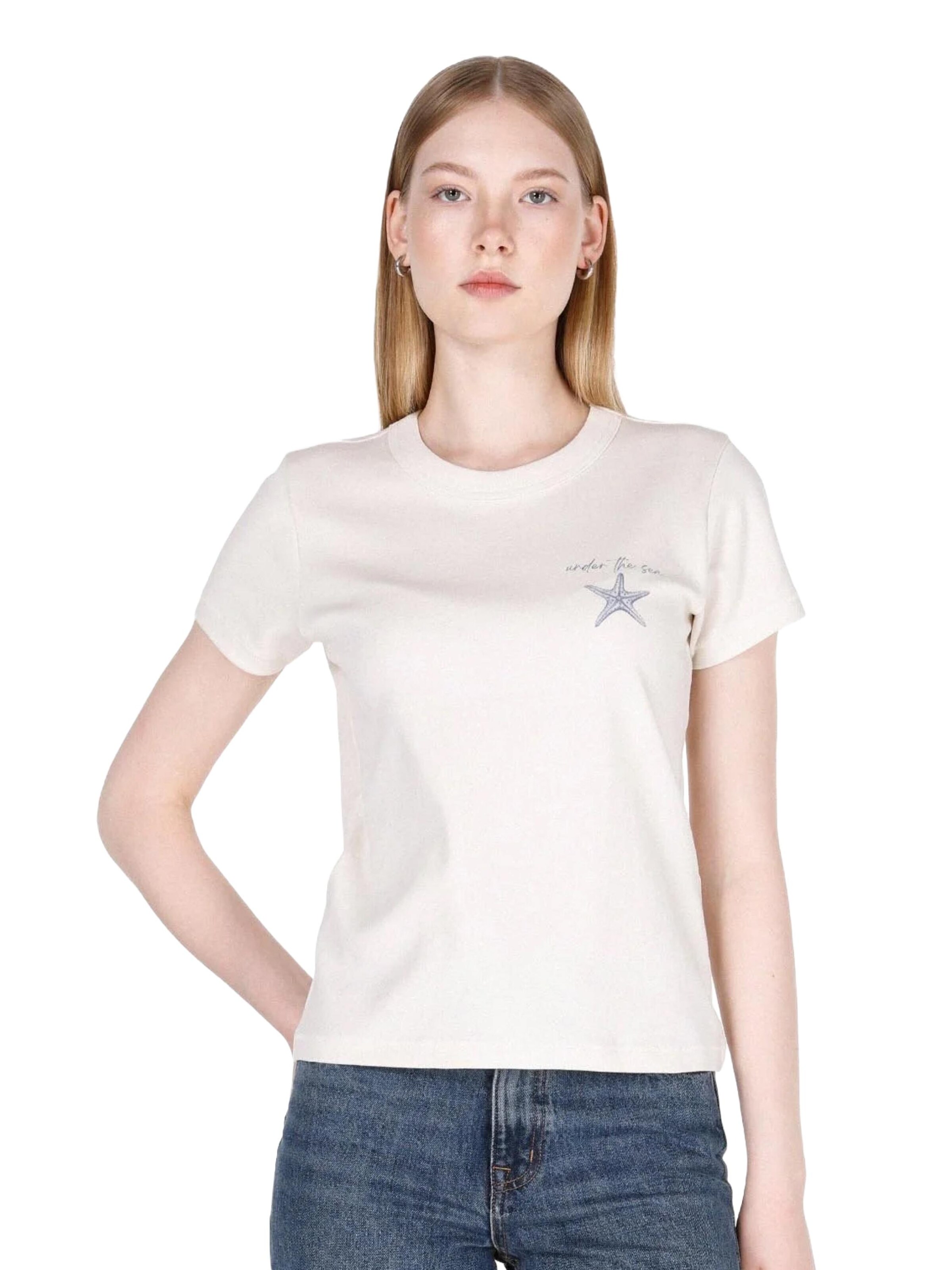 T-shirt Colin's en blanc : devant