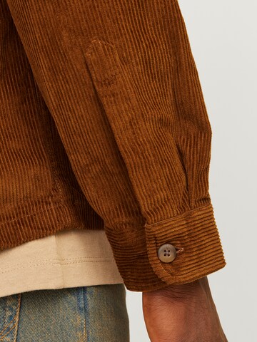 JACK & JONES Regular fit Button Up Shirt 'JJEEddie' in Brown