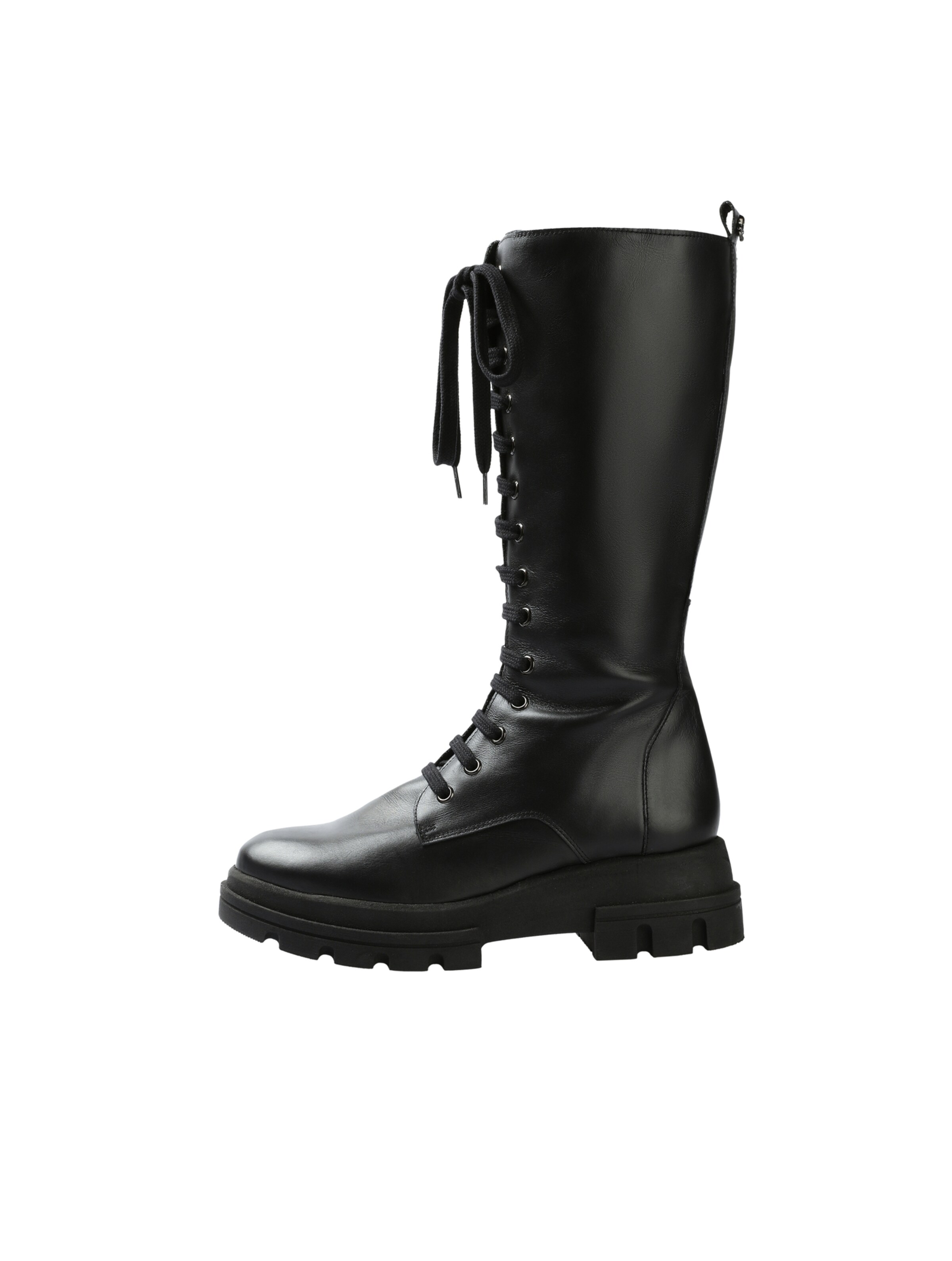 Scalpers Schnürstiefel 'Olivia' in Schwarz: Vorderseite