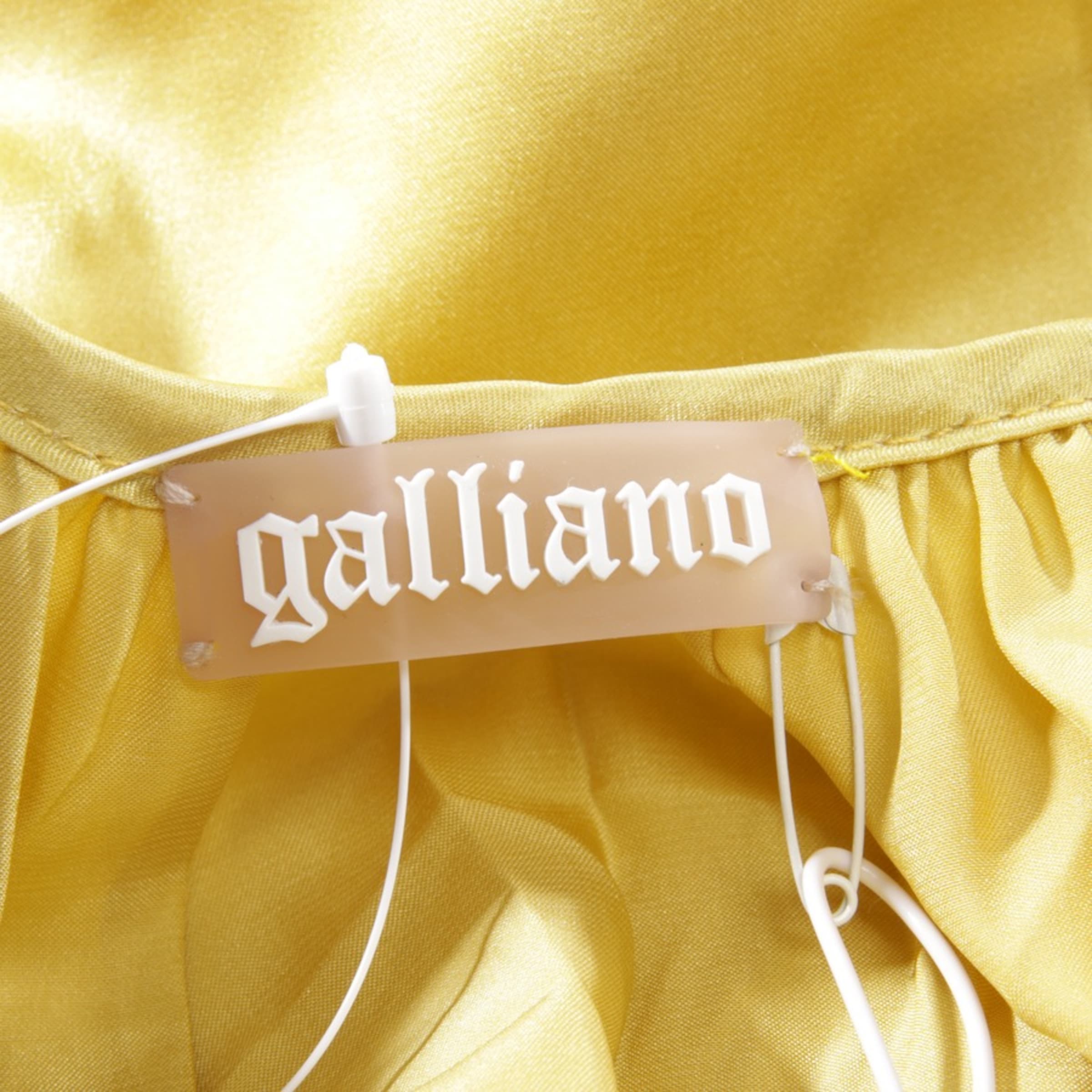 John Galliano Seidenkleid XXS in Gelb