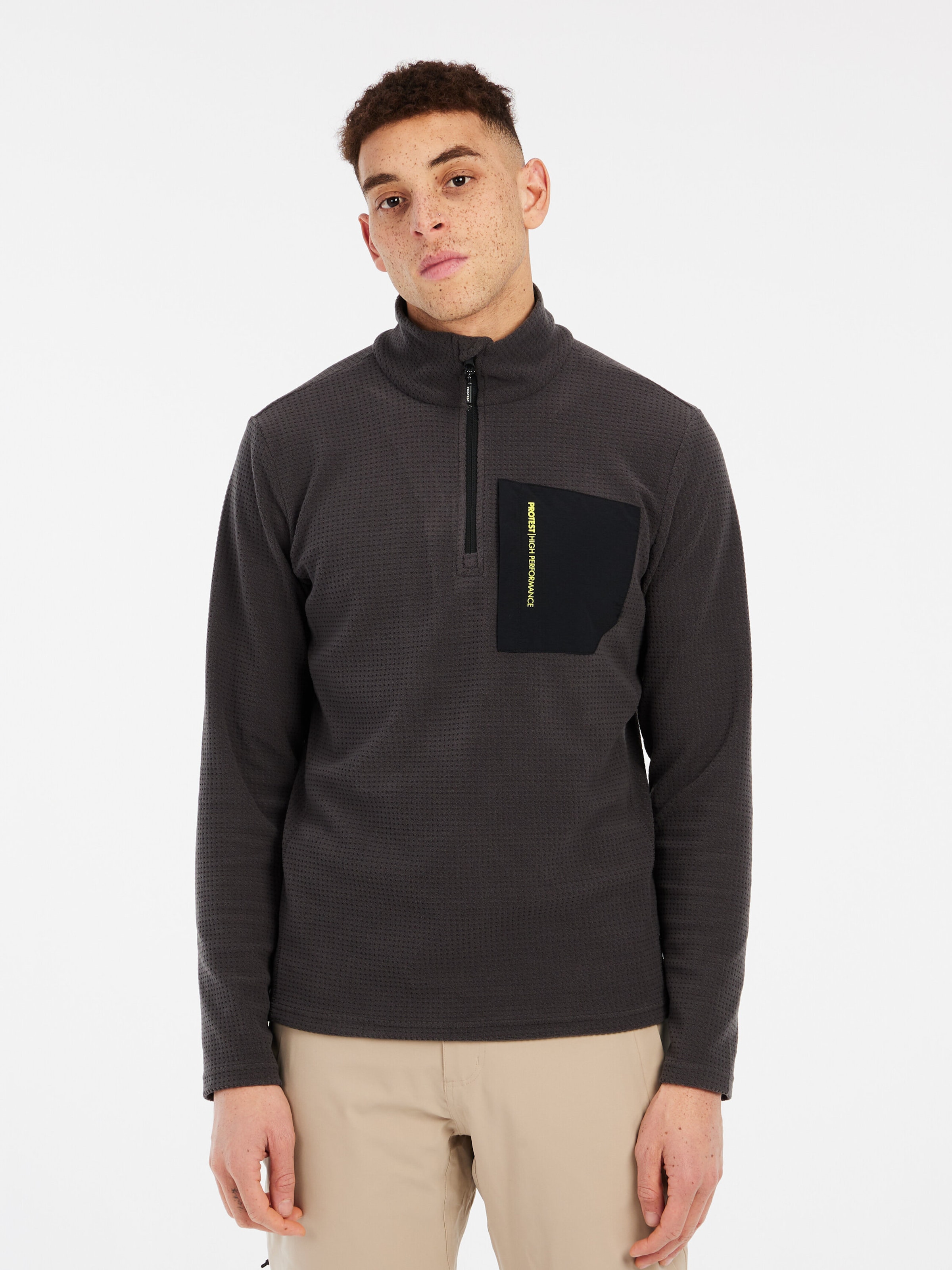 PROTEST Athletic Sweatshirt 'PRTCARE' in Grey: front