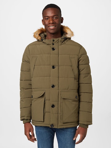 BURTON MENSWEAR LONDON Зимняя куртка в Зеленый: спереди