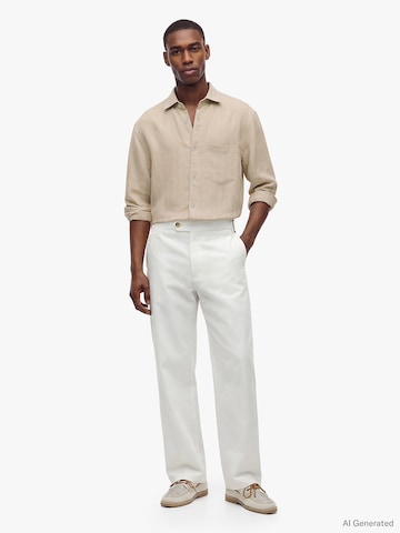 TOMMY HILFIGER Regular Trousers with creases in White