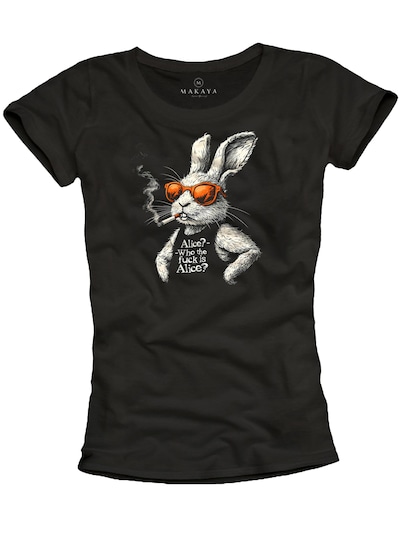 MAKAYA Shirt 'Alice Bunny' in S in Black, Item view