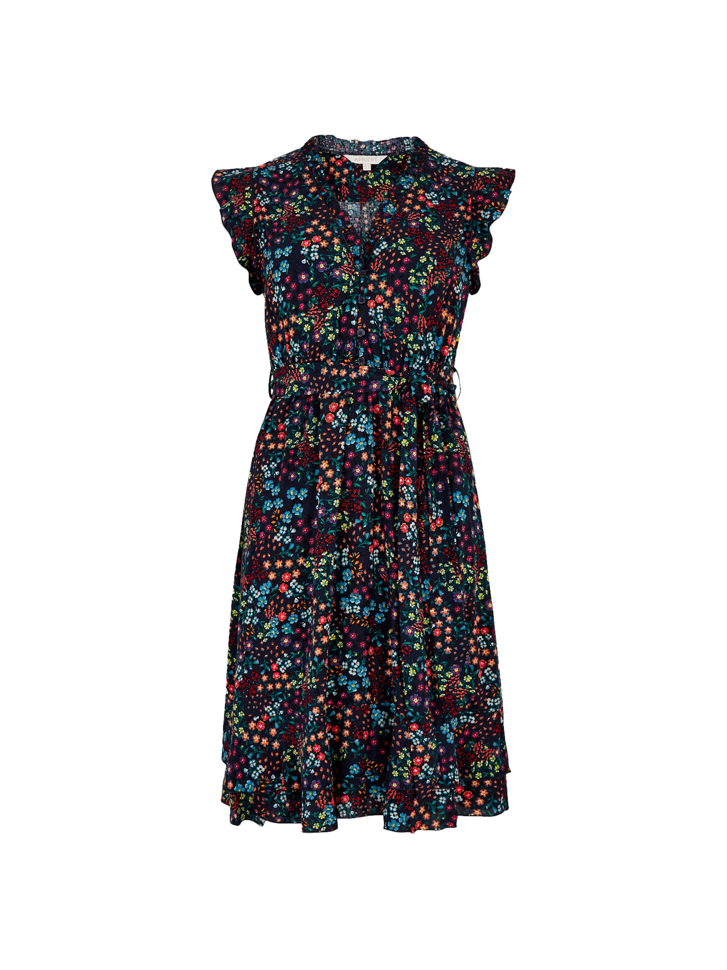 Apricot Kleid in Blau: Vorderseite