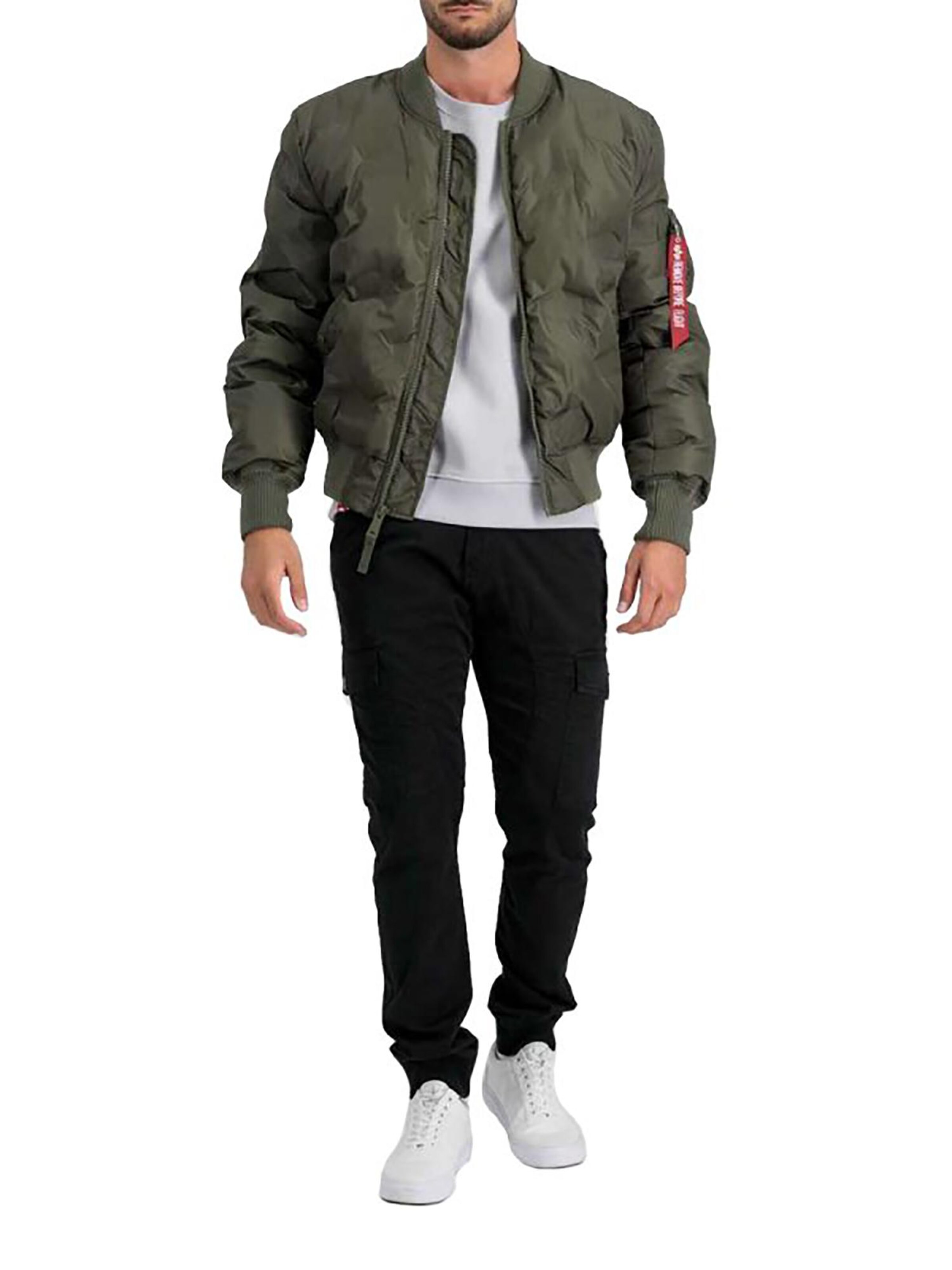 ALPHA INDUSTRIES Between-Season Jacket 'MA-1 Emb. Logo' in Green