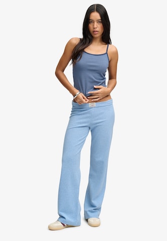Superdry & Co Wide leg Broek 'Athletic Essentials' in Blauw