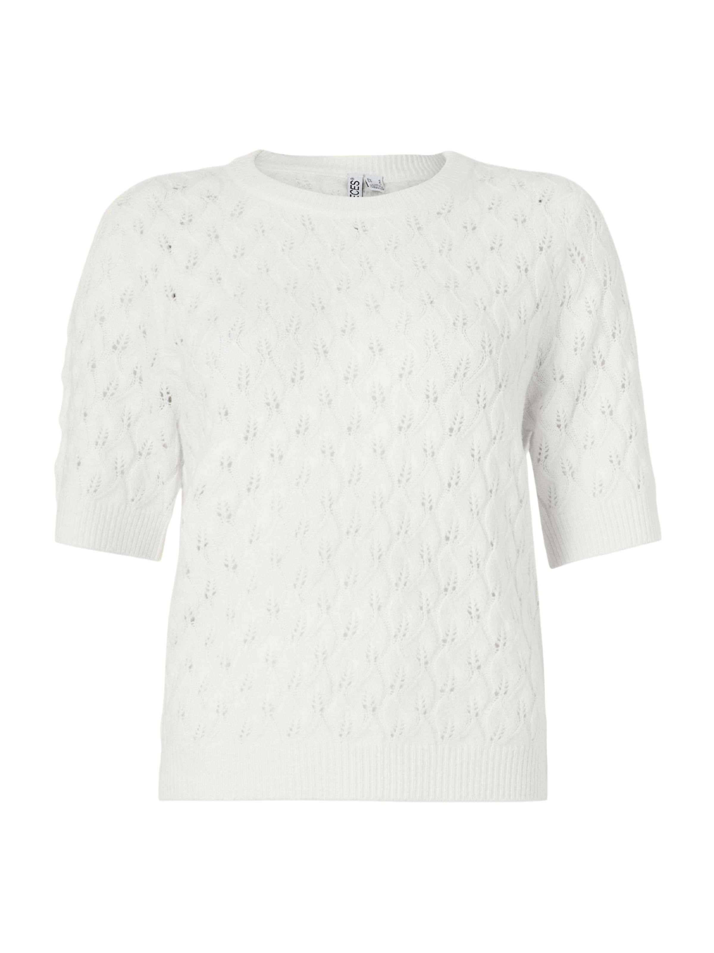 PIECES Sweter 'PCLELOU' w kolorze biały: przód