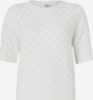 PIECES Sweter 'PCLELOU' w kolorze biały: przód
